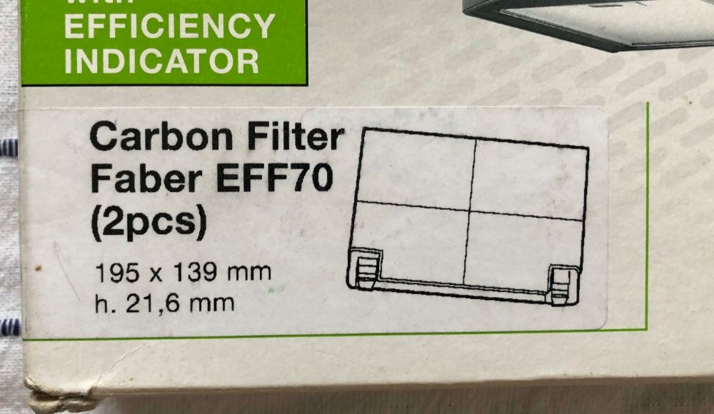 Filtre hota carbon Electrolux Faber EFF70 dimens 195x139mm - 2 buc