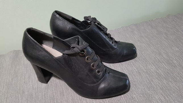 Туфли осенние, кожаные, размер 39, Carnaby, удобные, каблук 6 см