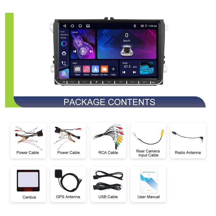 Navigatie Android,VW Passat,Golf,Jetta,Touran,Carplay,4GB + 64GB, NOI