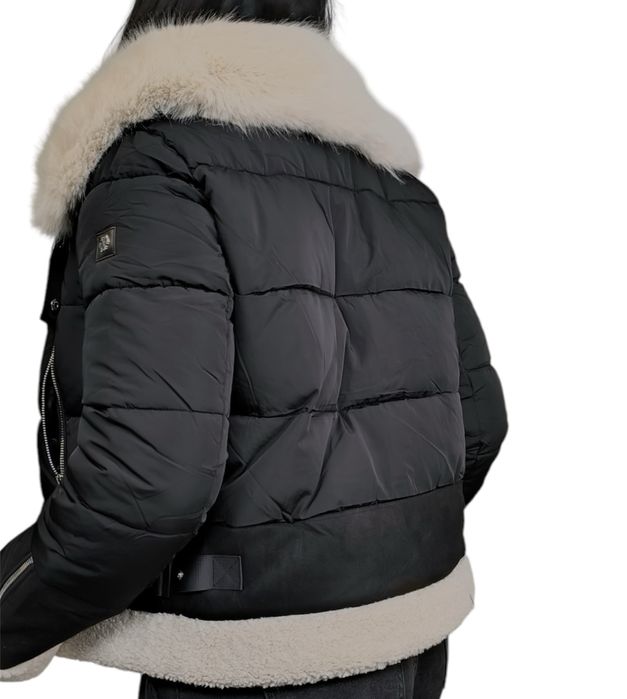 ПРОМО!ТОП последни L и XL р-р! Модерно яке с пухена яка,модерно палто