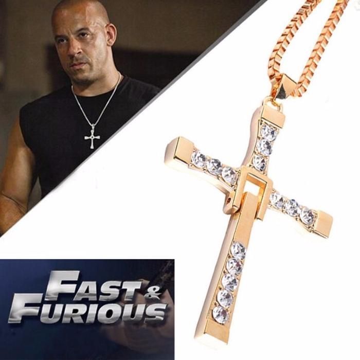 Pandantiv Lantisor auriu Cruciulita Filmul Fast And Furios VIN DIESEL