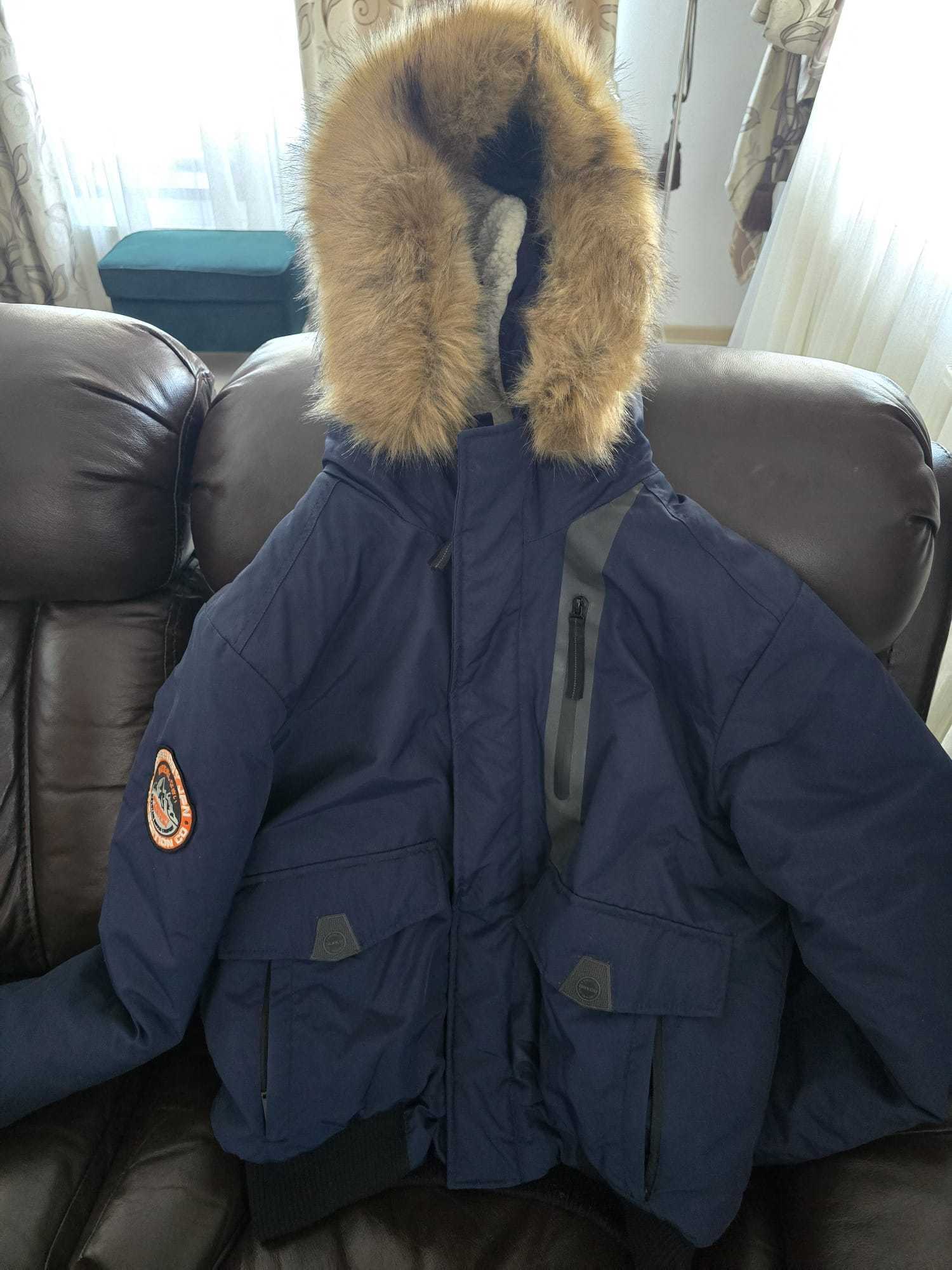 Geacă originală SCHOTT L kaki, geacă originală SUPER DRY L albastră