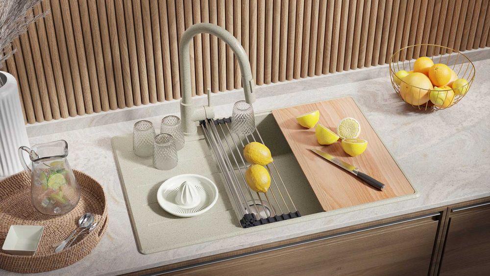 Беж кухненска мивка от гранит Копенхаген 780x500 Top 60