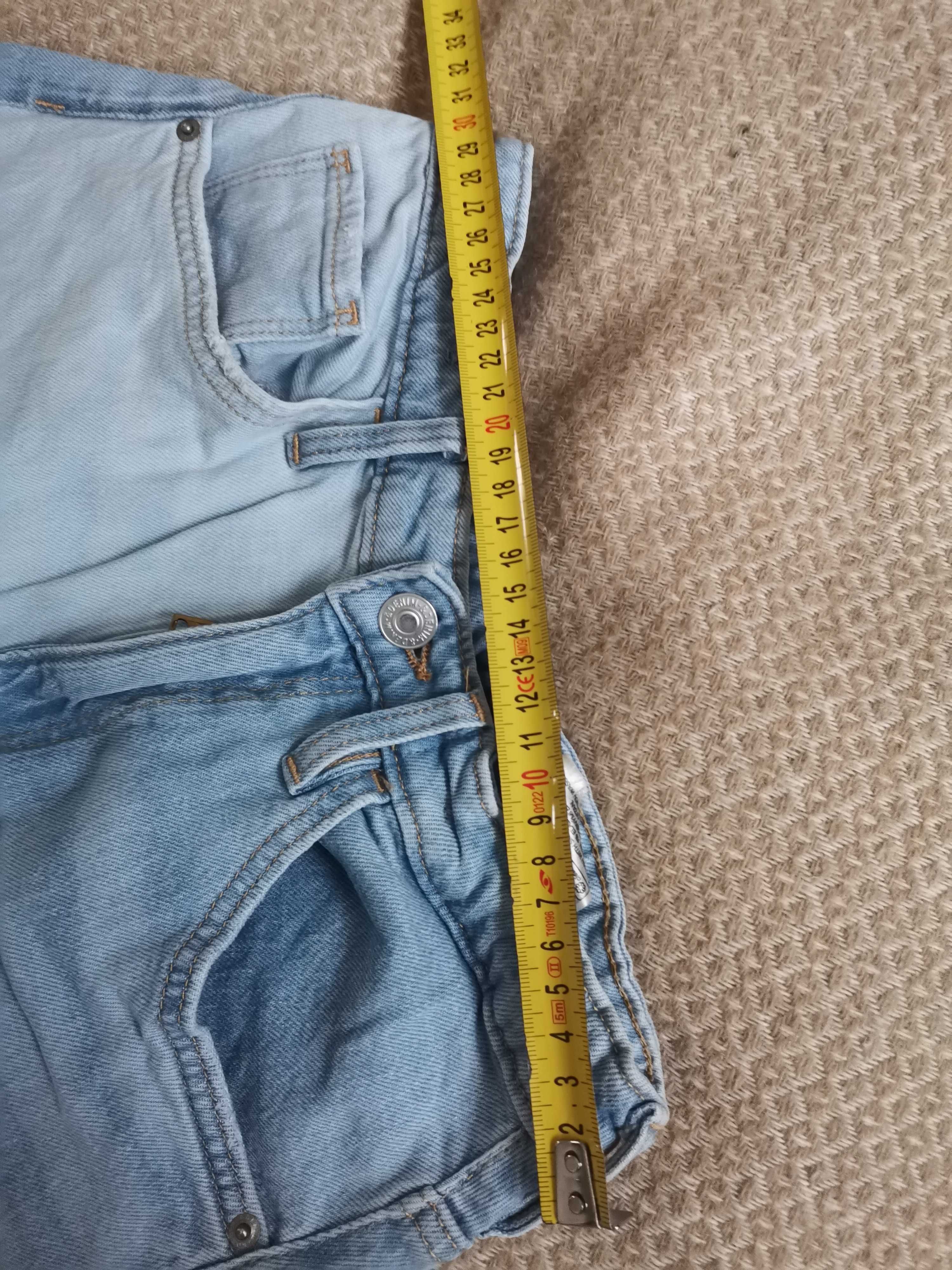 Blugi / jeans fete H&M patchwork albaștri mărimea 164 13-14 ani