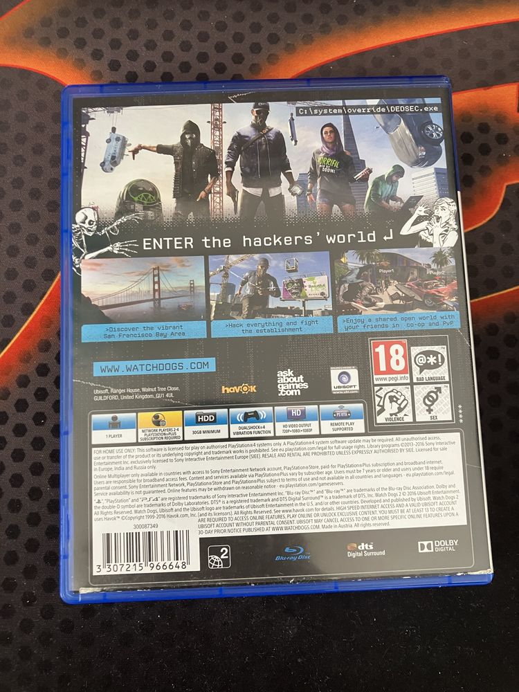 Диск Watch Dogs 2 за PlayStation 4