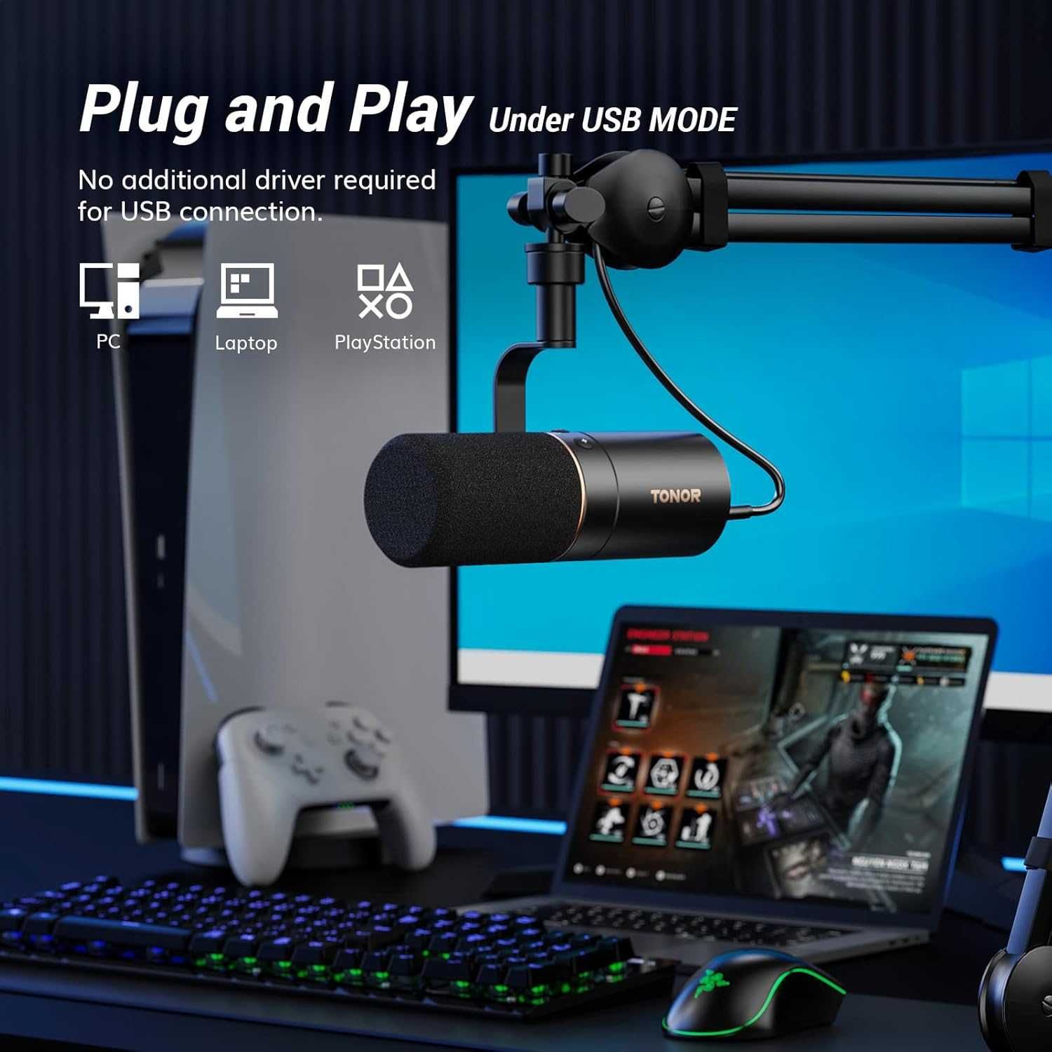 Динамичен микрофон TONOR TD510 USB/XLR