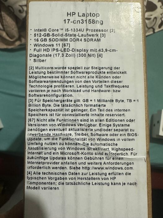 Laptop HP17 Intel Core i5