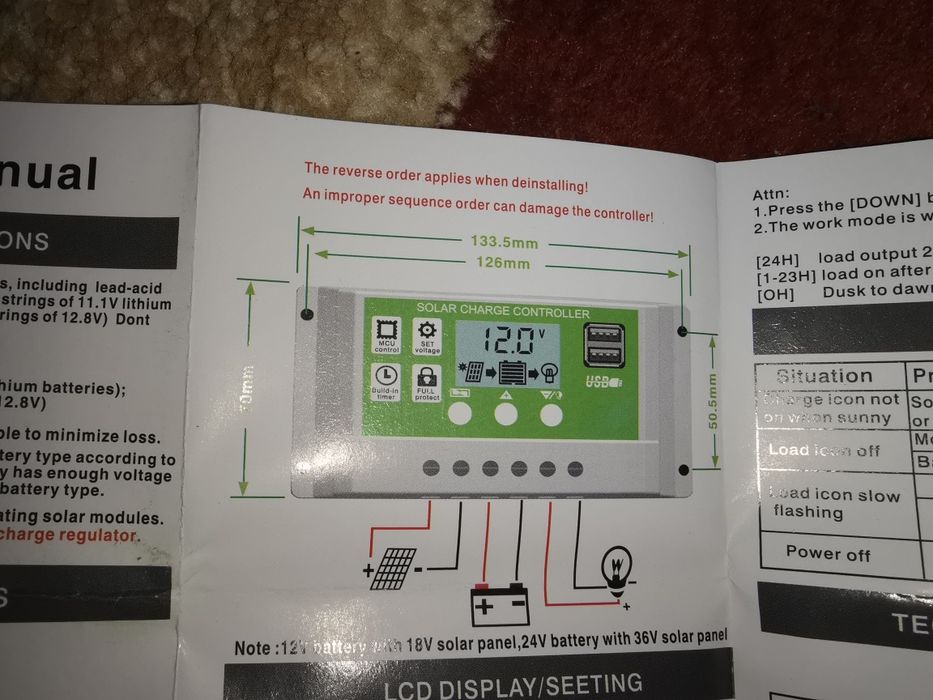 Controller mic pentru panou fotovoltaic