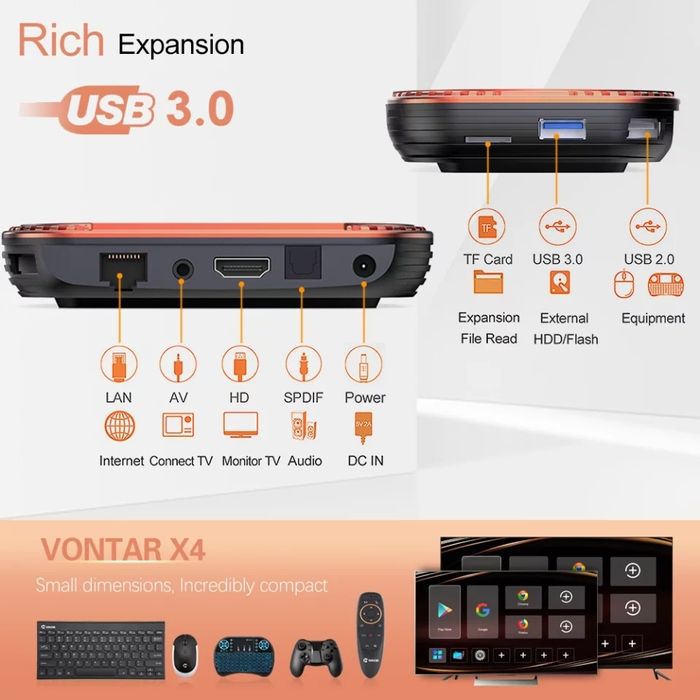 Vontar X4 Amlogic S905X4 Android 11 TV Box 4GB 32GB ROM