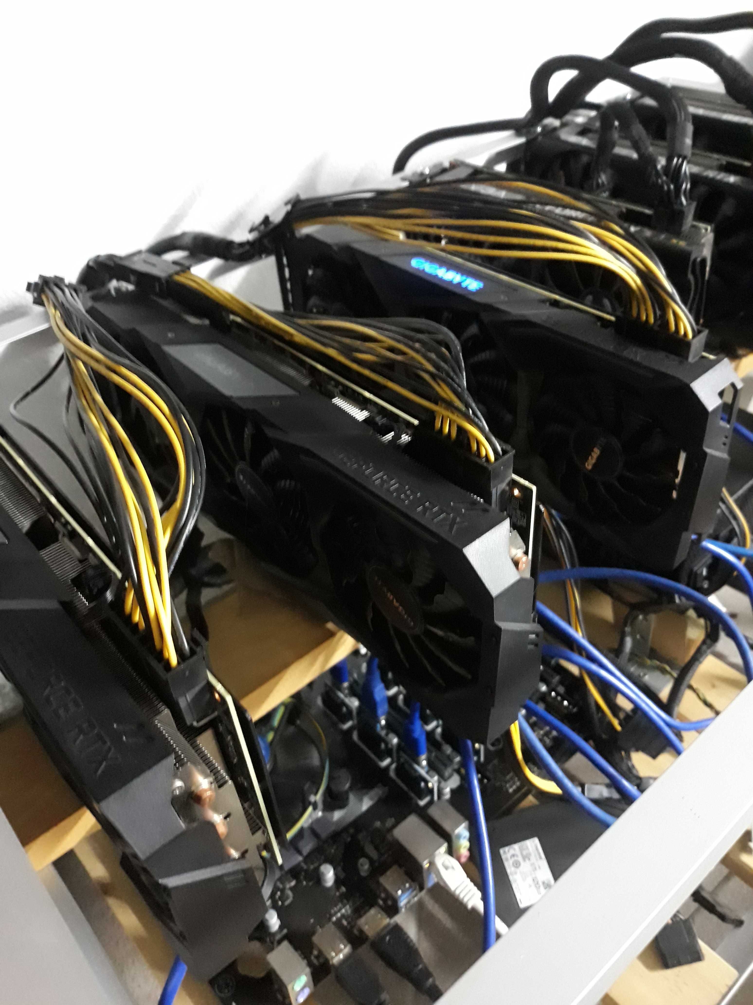 Rig 6 x GPU 365 MHh pentru minat BTC si orice alt alg. SHA-256