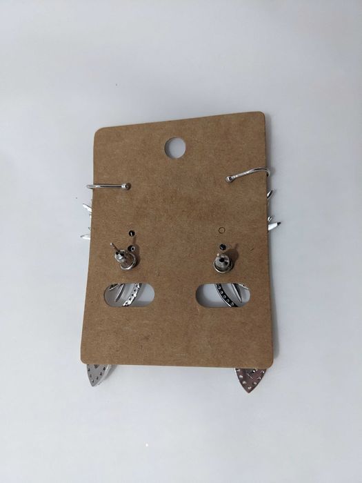 Cercei statement ear cuff cu cristale, prindere dublă, noi