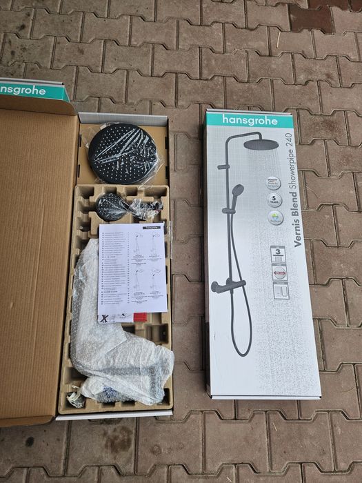 Hansgrohe vernis blend showerpipe 240 (negru)