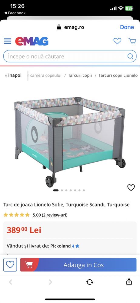 Vând Tarc de joaca Lionelo Sofie, Turquoise