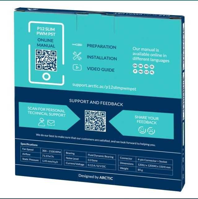Вентилатор за компютър Arctic P12 Slim PWM PST