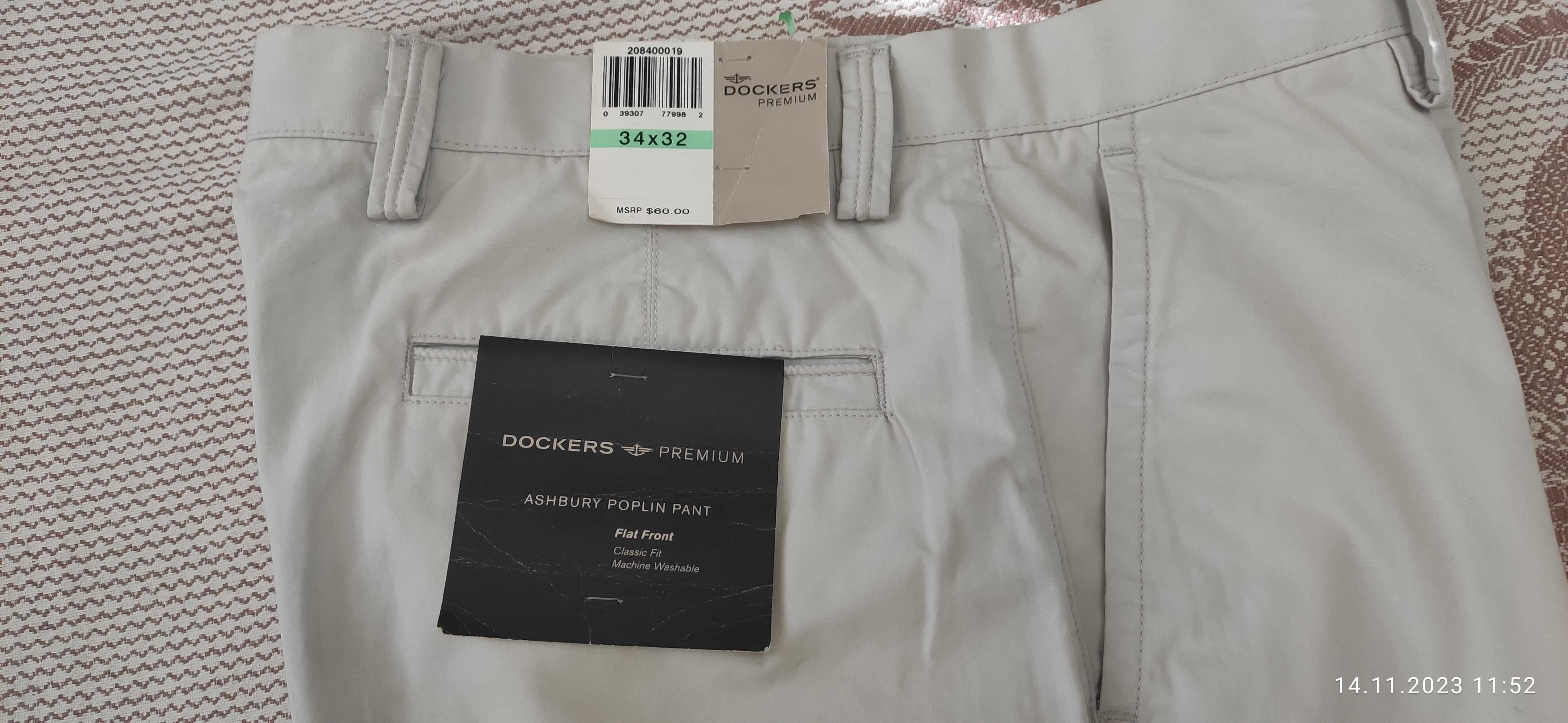 Dockers Premium - брюки чиносы, новые.