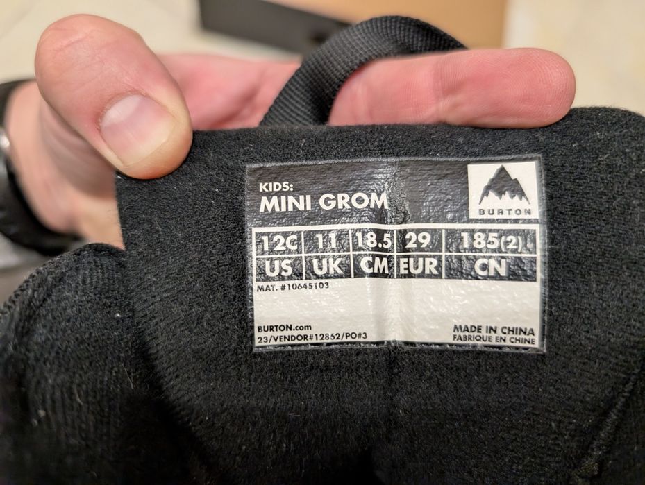 boots snowboard burton mini grom 12c eu 29