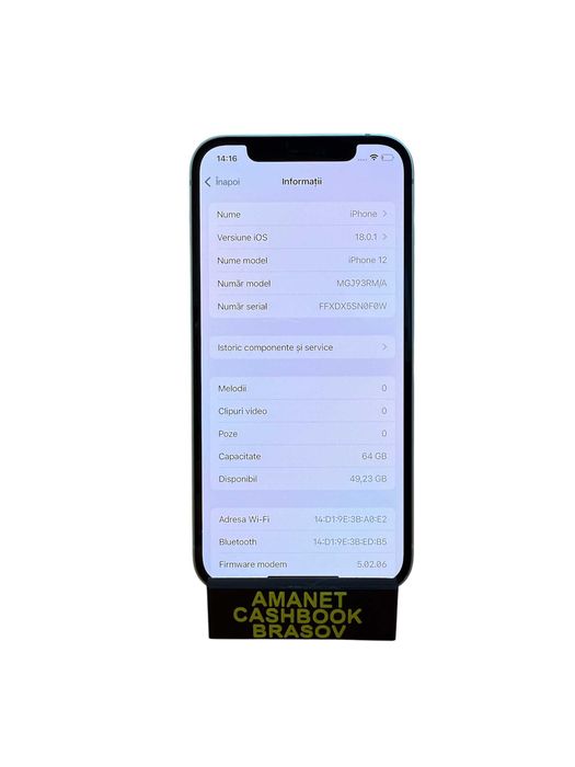 Iphone 12 - 64 GB Memorie - Baterie 78 % - Cashbook Amanet Brasov