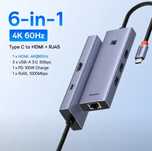 Baseus Hub Концентратор 6 в 1 Hdmi 60HZ RJ45 USB 3.0