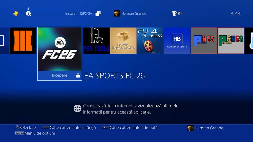 Vand Playstation 4 PS4 slim modat cu FC 26 /Fifa 26 si disk modare