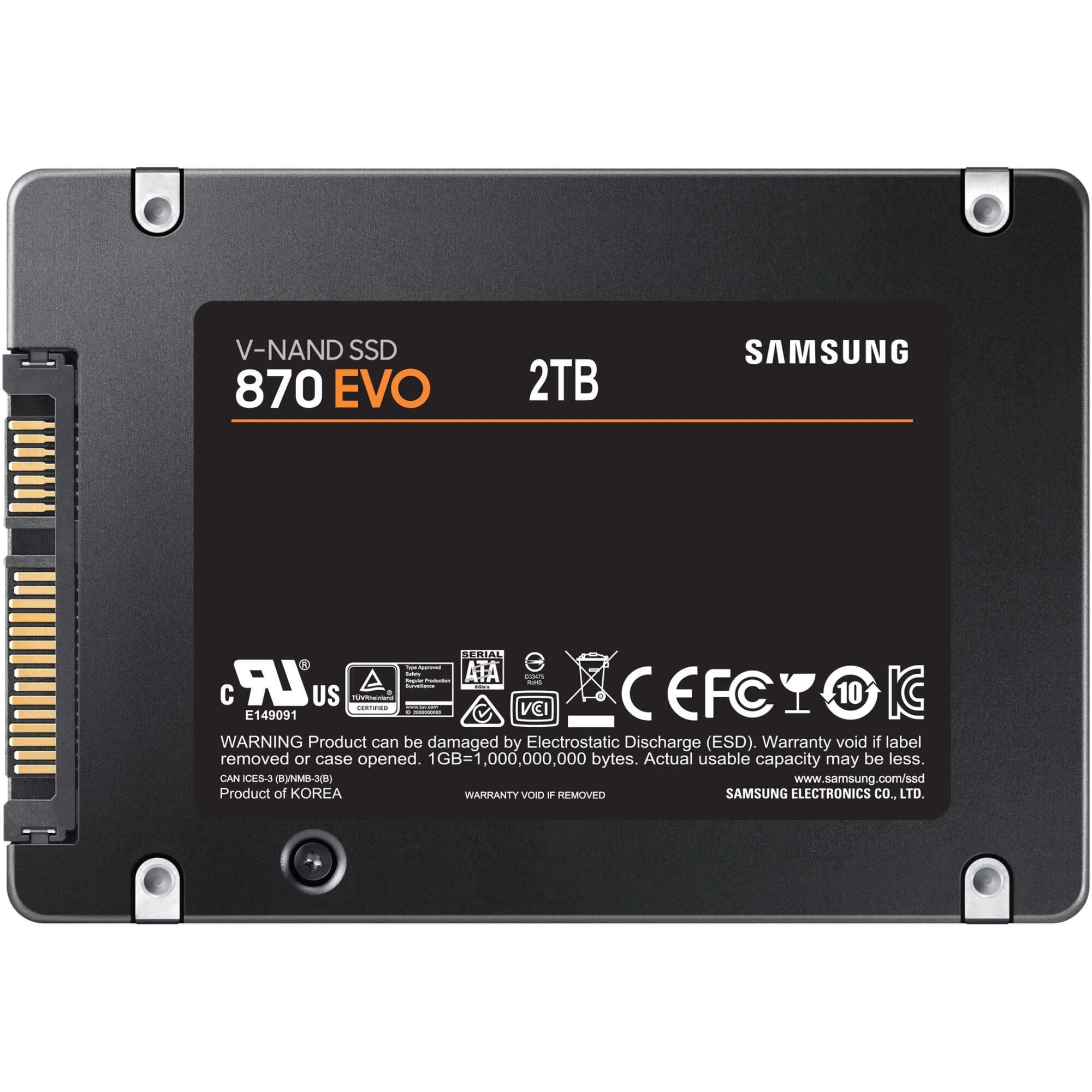 SSD 2TB Sata 3 Samsung 870 Evo MZ-77E2T0B/EU SATA III Sigilat Nou