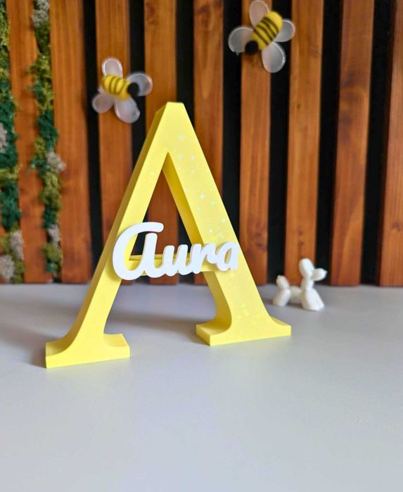 Litere / Inițiale personalizate 3D – cadou unic, decor evenimente