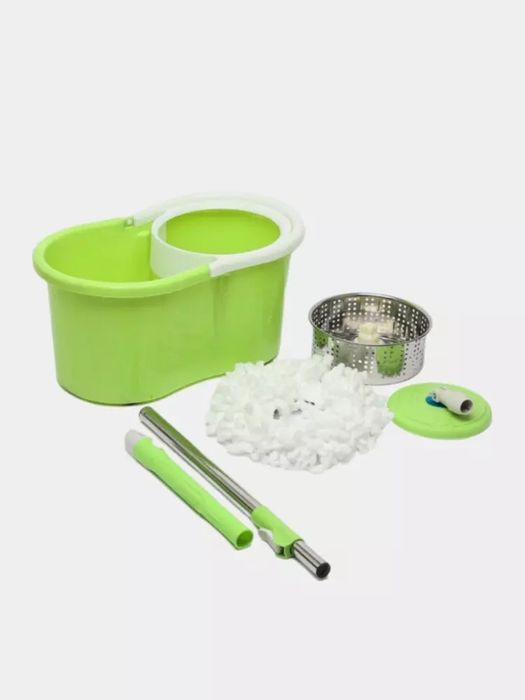 Tozalash to‘plami: 360° aylanuvchi mop va siqish funksiyali chelak
