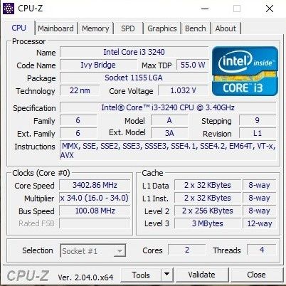 Продавам процесор Intel I3 3240