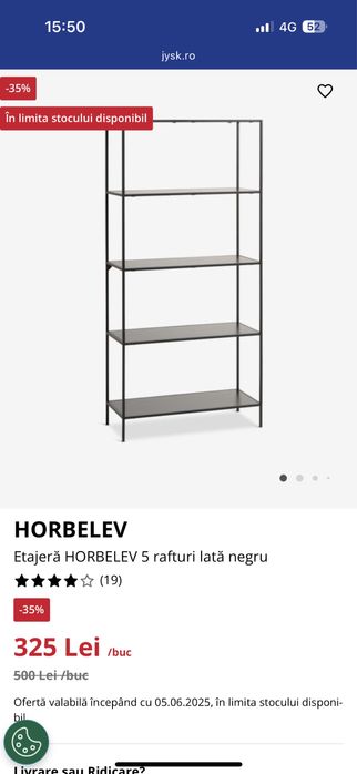 Etajeră HORBELEV 5 rafturi lată negru