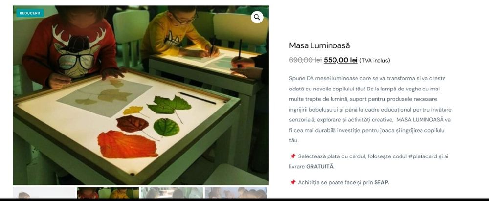 Vand masa luminoasă