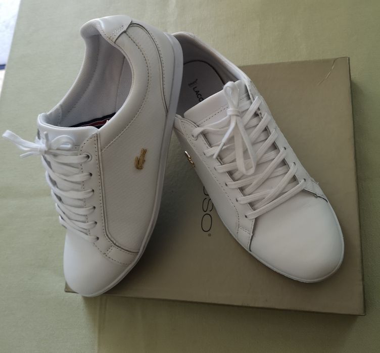 Adidași albi Lacoste ORIGINALI pt femei mărimea 38
