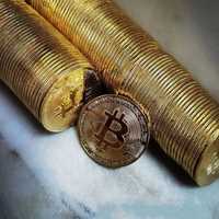 Moneda BITCOIN BTC aurie /  GOLD (cadou, suvenir)