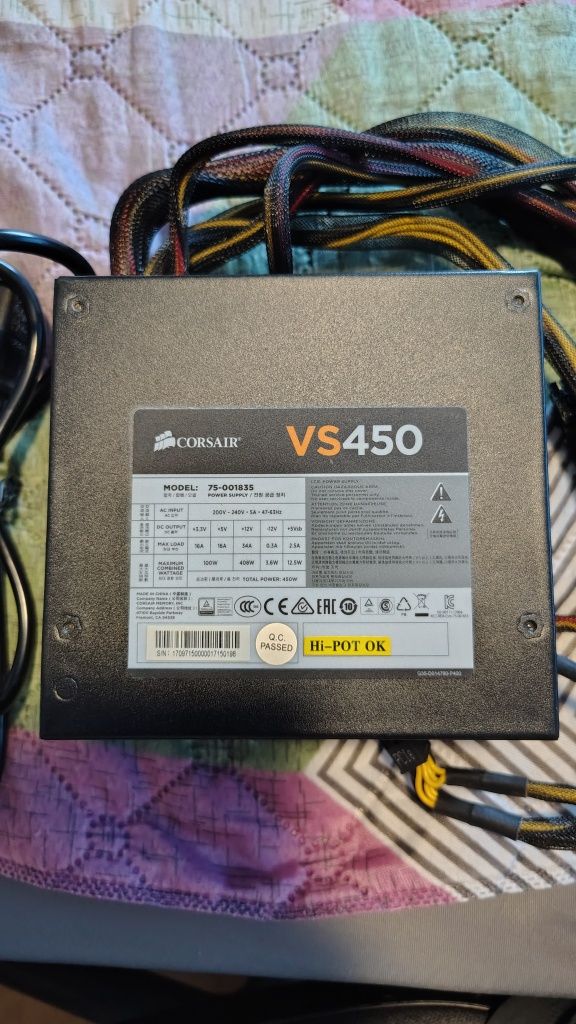 Corsair VS450 захранване