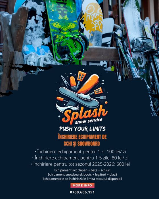 Inchiriez echipament de ski si snowboard  pe tot sezonul