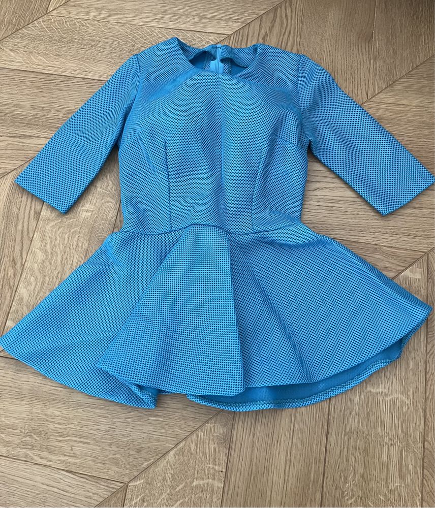 Vand bluza top albastru peplum marca Oana Lupas gen Nissa, Zara Millen