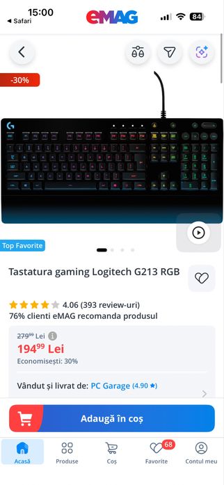 Tastaura logitech g213 noua sigilata