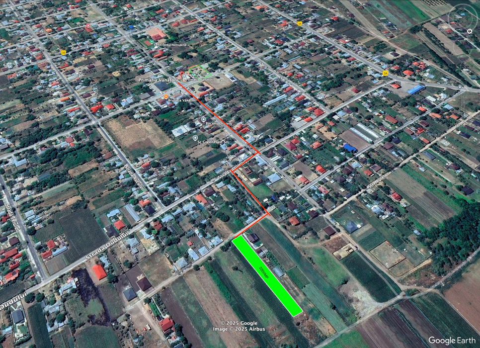 OFERTĂ - Teren INTRAVILAN de vânzare Vânători Jud. Galați - 2.200 MP