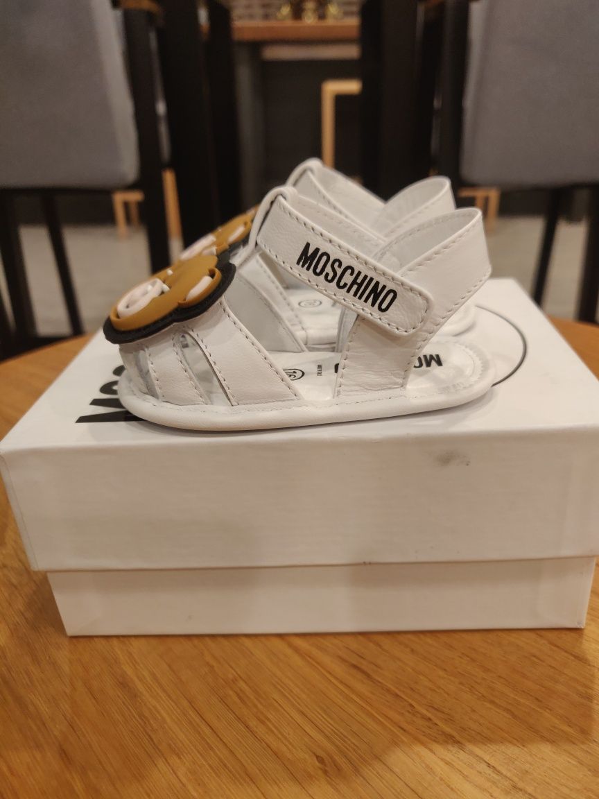 Moschino Kids Teddy Bear Leather Sandals