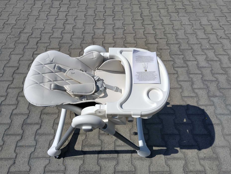 MONI Кожен стол за хранене RICO бял