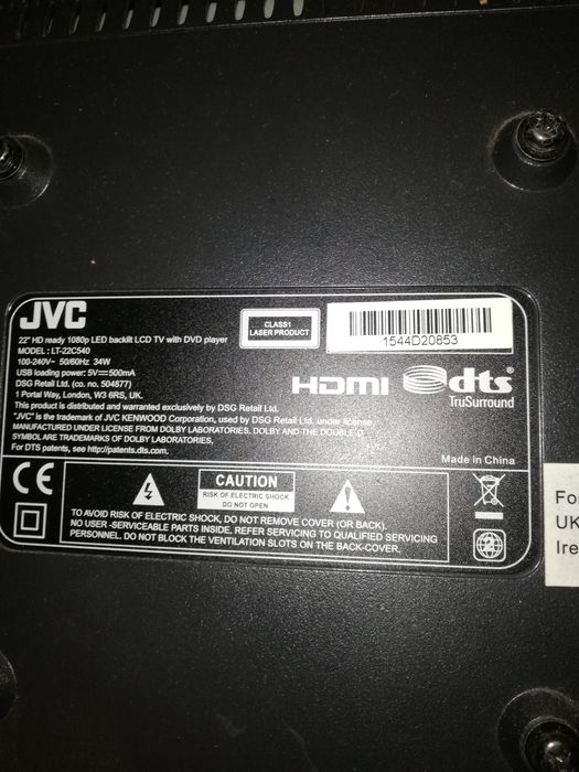 Piese Tv monitor Jvc led 1080 Hd 22''inch LT-22C540 ecran placa baza