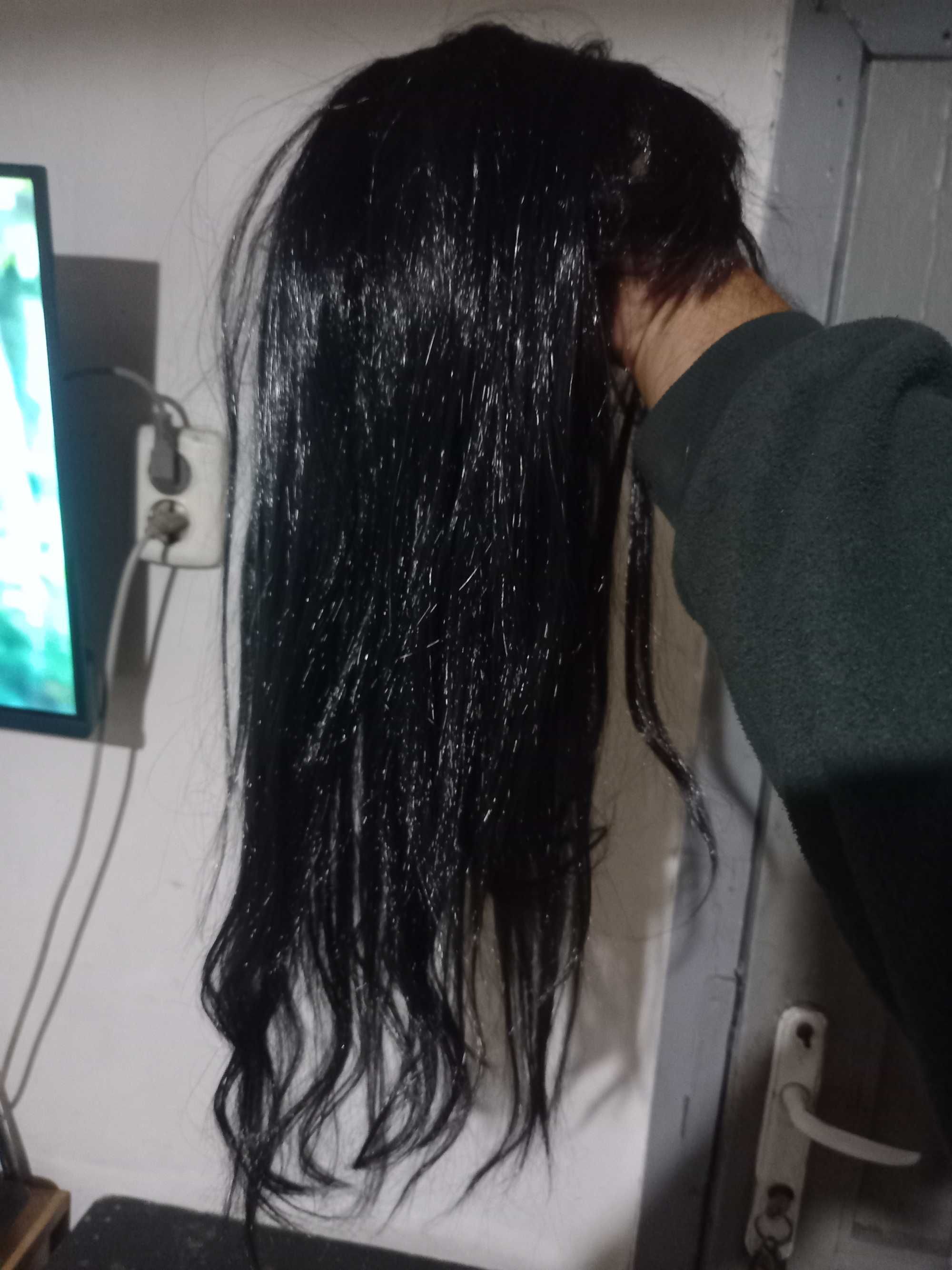 Перука руса коса и черна дълга