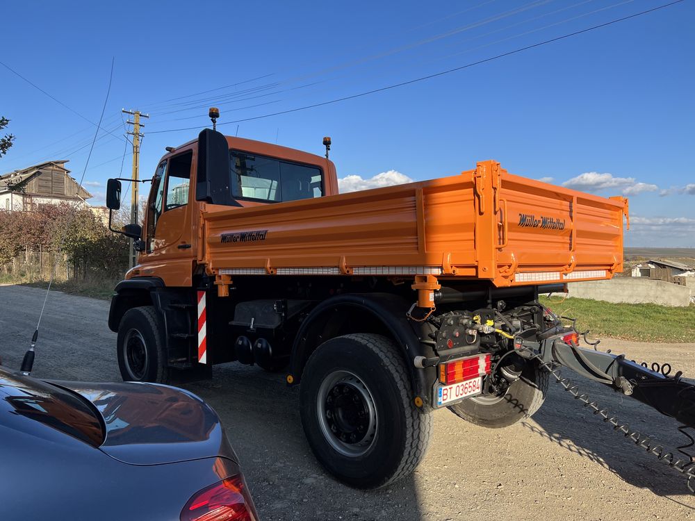 Unimog U500 + lama de zapada Beilhack + Sararita Schmidt 4.4m3