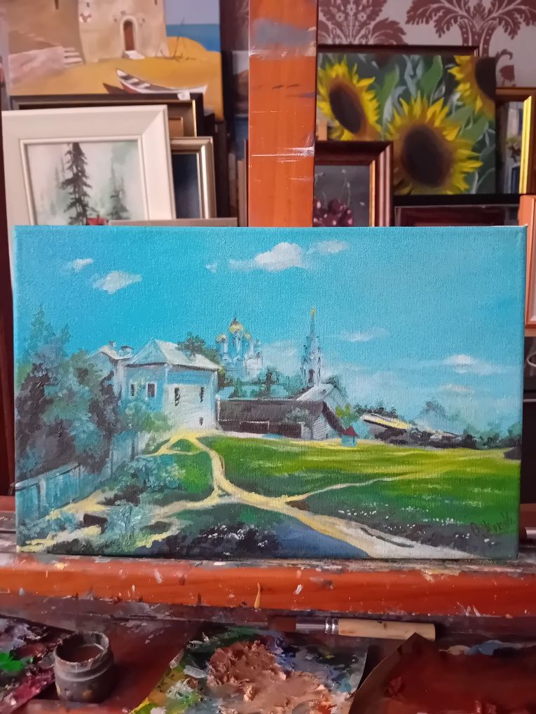 Картина " Московский дворик"" 40х30. масло