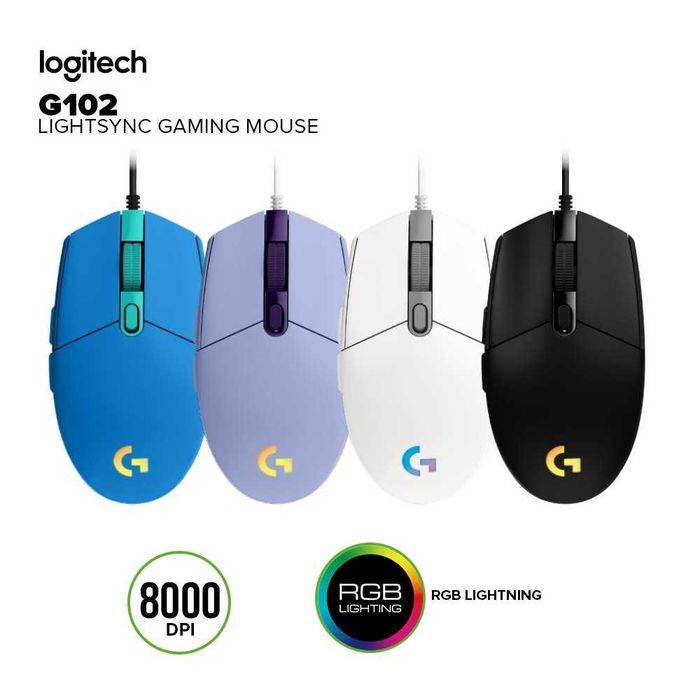Logitech G102 — игровая мышь с RGB-подсветкой 8000 DPI. Есть доставка