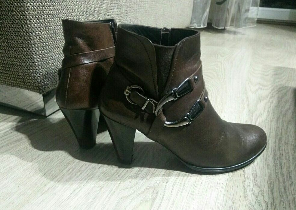 Ботильоны, полусапожки, ботинки кожаные, р. 37, демисезонные, из отдел