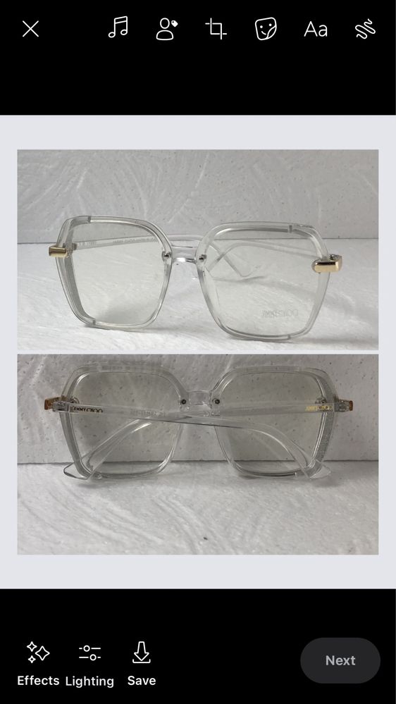 Jimmy Choo прозрачни слънчеви очила квадратни правоъдълни JC 8306
