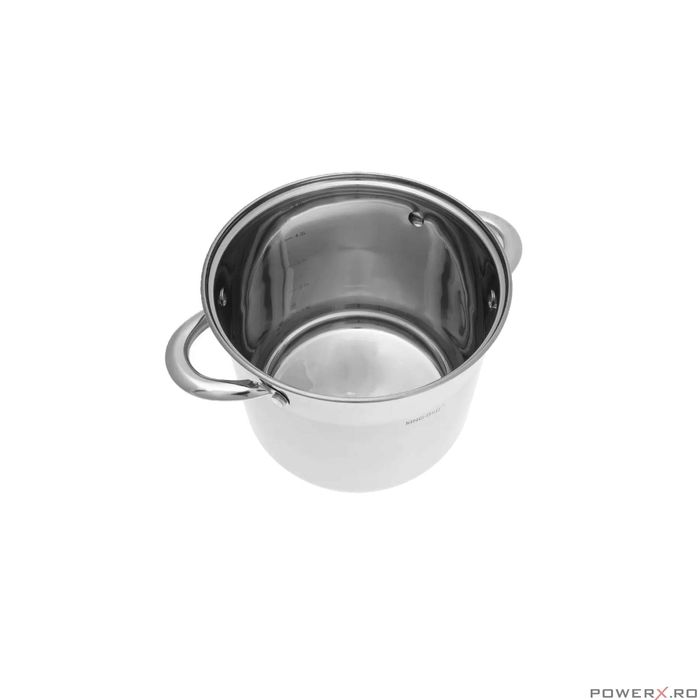 Set 3 oale din inox, cu capac sticla, 5.6l, 7.2l, 9l, KingHoff