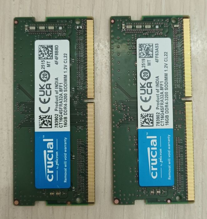 Crucial DDR4 16gb 3200mhz sodimm