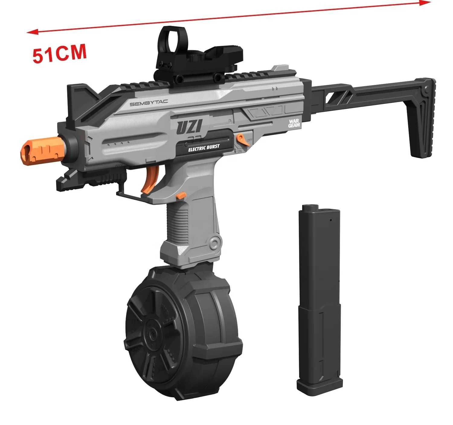 лектрическо UZI, Детска играчка, Пистолет с гел топчета, два пълнителя