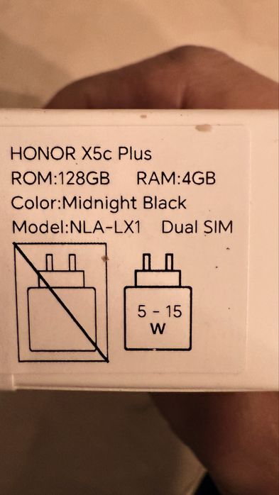 Telefon HONOR X5c Plus, 128GB, 4GB RAM, Dual SIM, Midnight Black