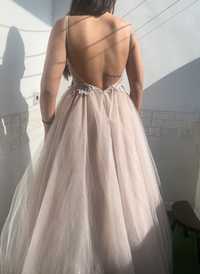 Бална рокля официална розова дълга